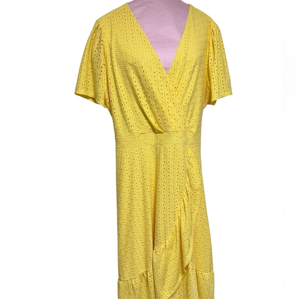 London Style Yellow Asymmetrical Midi Sundress